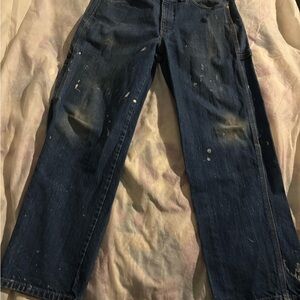 Dickies Men's carpenter Blue Jeans with white paint